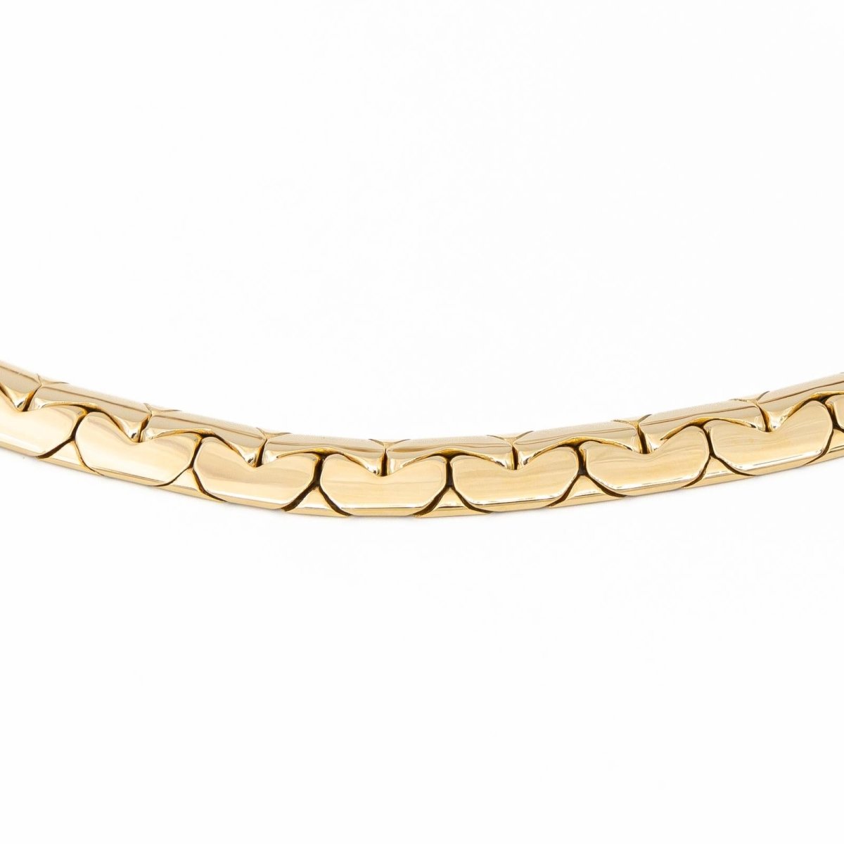 Collier Chaîne maille haricot en or jaune - Castafiore