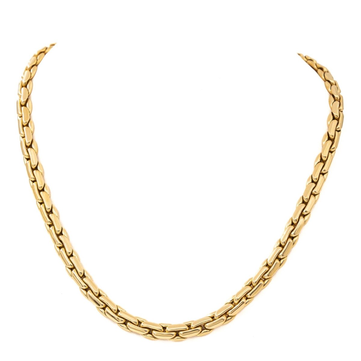 Collier Chaîne maille haricot en or jaune - Castafiore