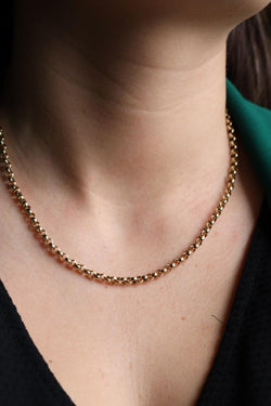 Collier Chaîne maille jaseron en or jaune - Castafiore