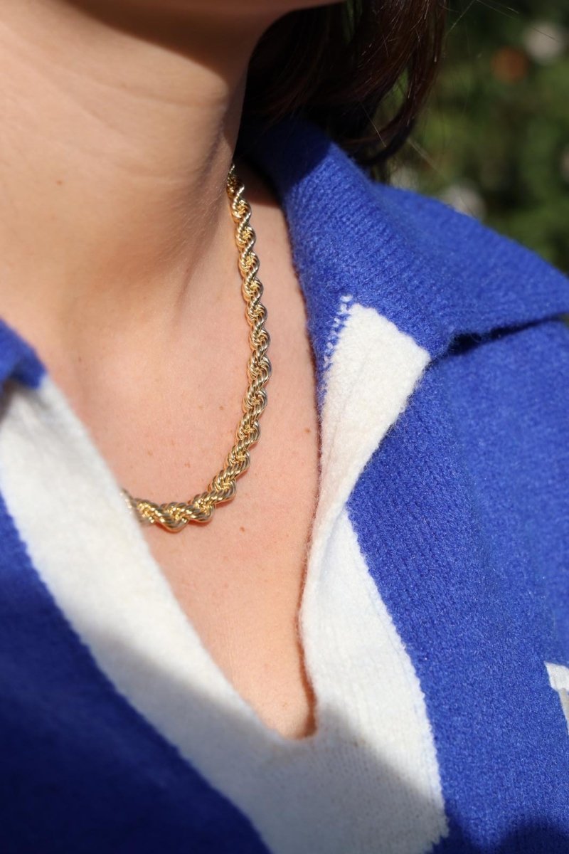 Collier Chaîne maille torsadée en or jaune - Castafiore