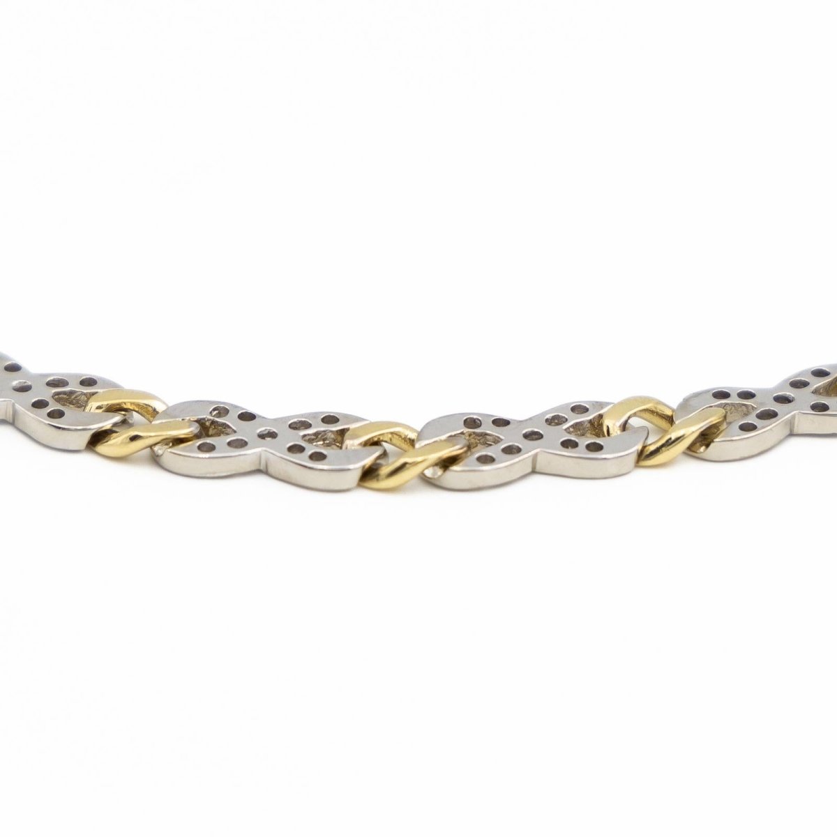 Collier Chaîne motif infini en 2 ors et diamants - Castafiore