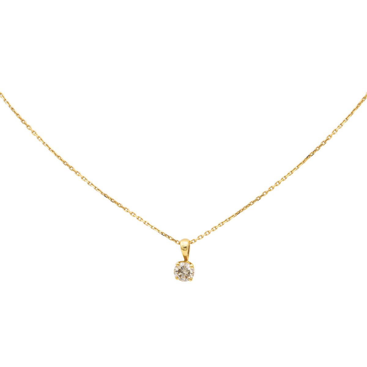 Collier Chaîne + pendentif Or jaune Diamant - Castafiore