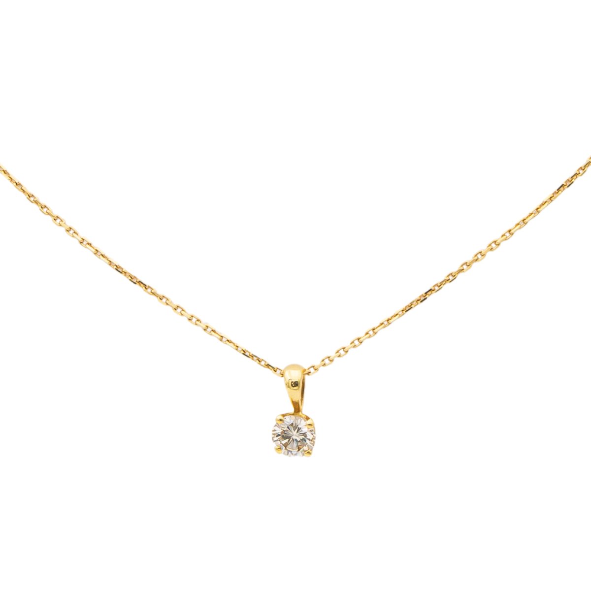 Collier Chaîne + pendentif Or jaune Diamant - Castafiore
