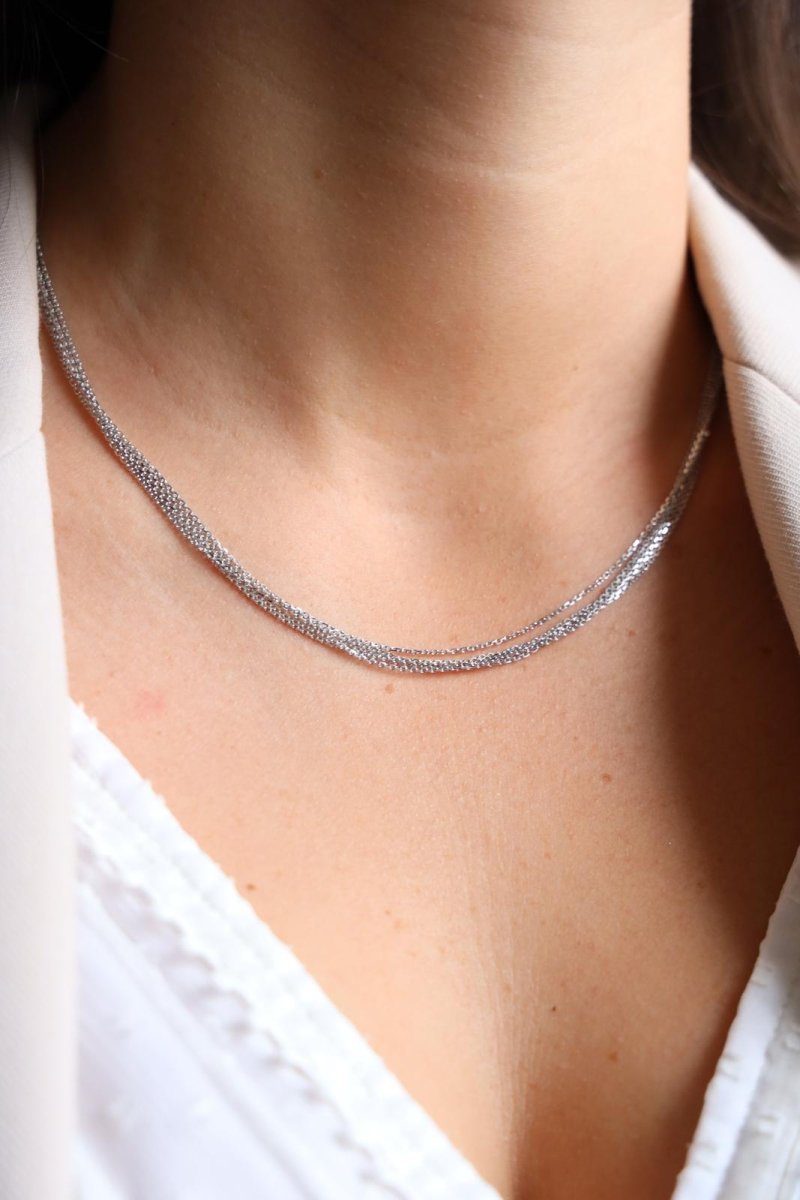 Collier Chaînes multiples en or blanc - Castafiore