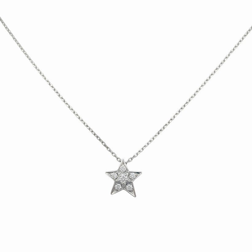 Collier CHANEL, "Comète Géode", or blanc, diamants - Castafiore