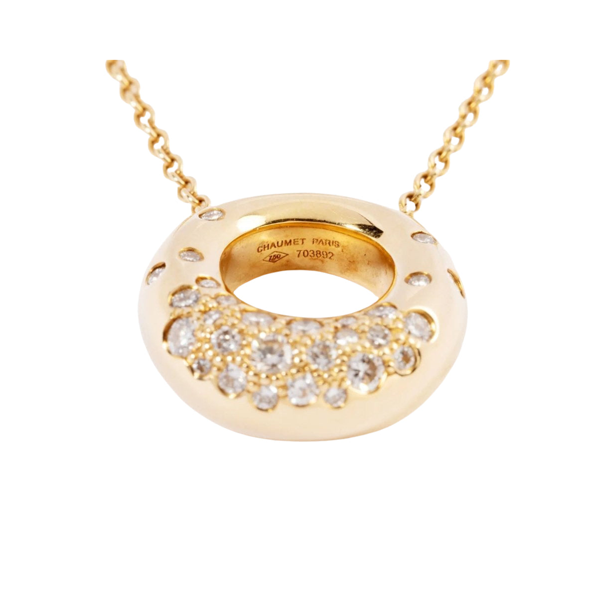 Collier CHAUMET "Anneau" en or jaune et diamants - Castafiore