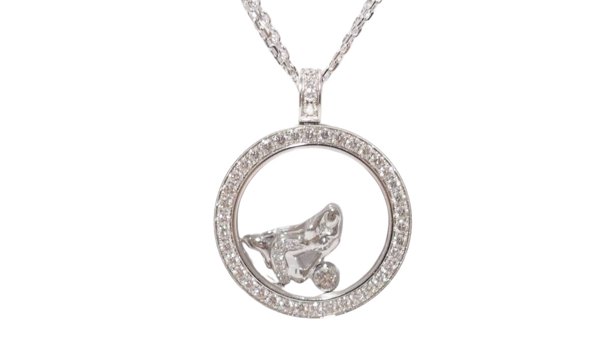 Collier CHOPARD "Happy Diamonds" en or blanc et diamants - Castafiore