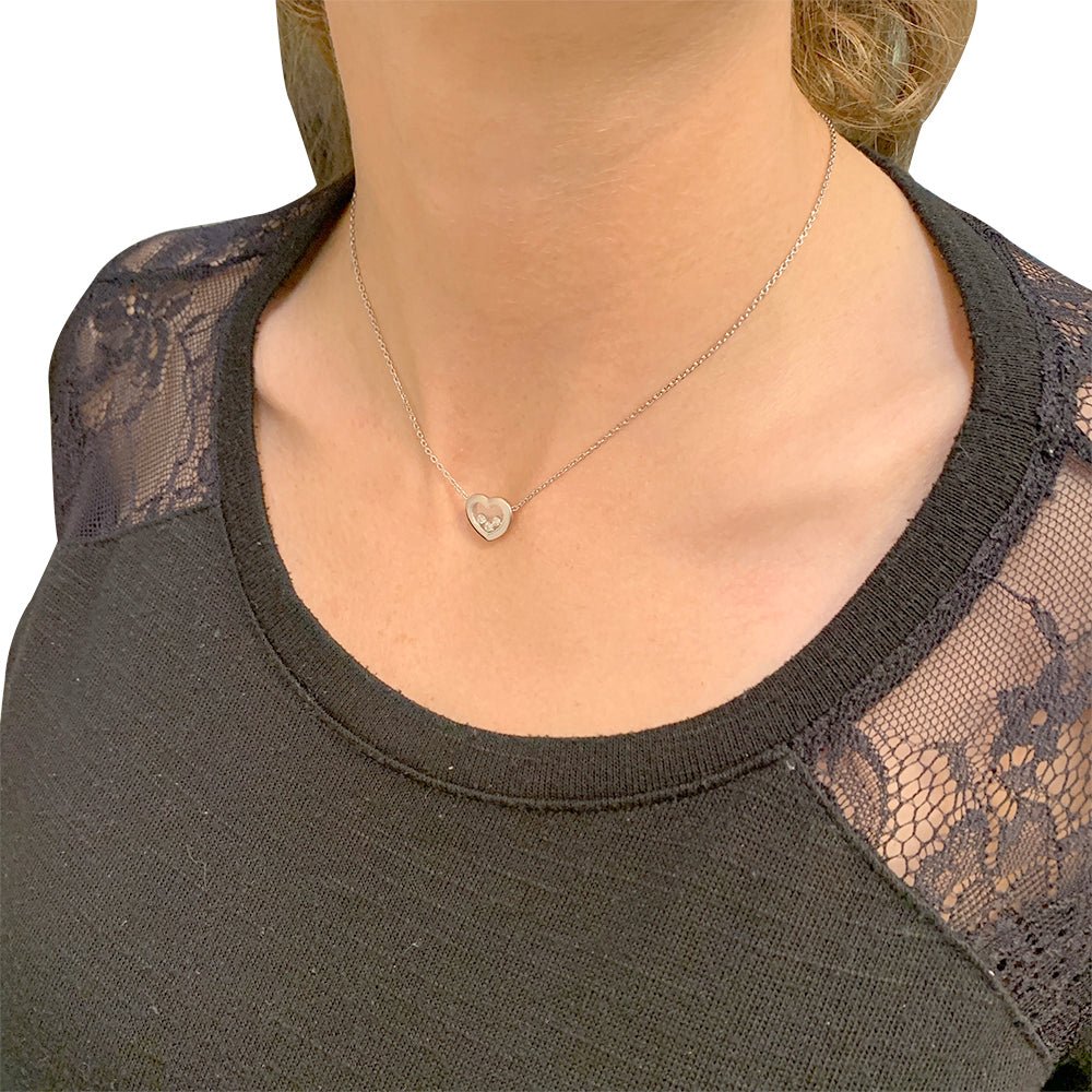 Collier Chopard, "Happy Diamonds", or blanc - Castafiore