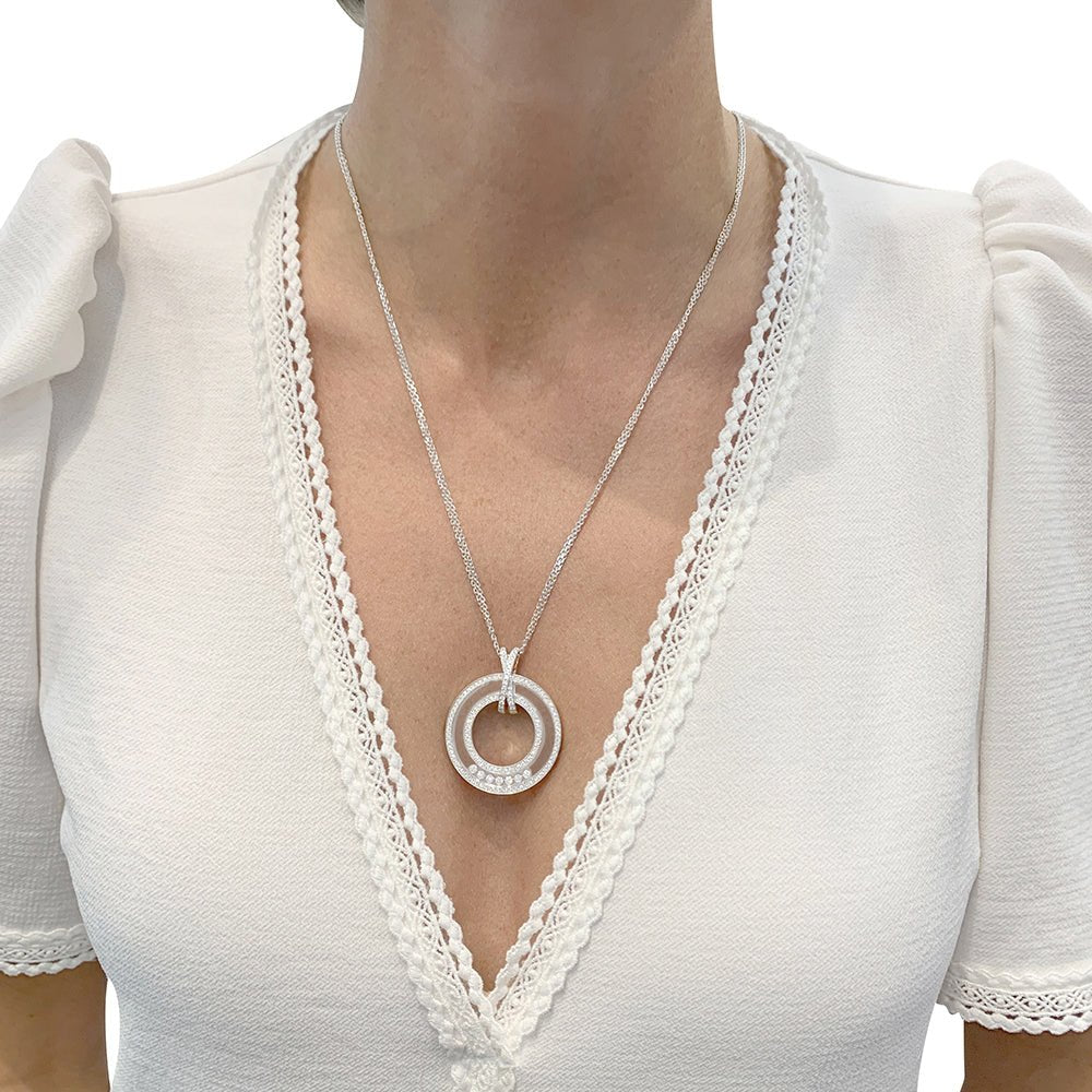 Collier Chopard, "Happy Diamonds", or blanc, diamants. - Castafiore