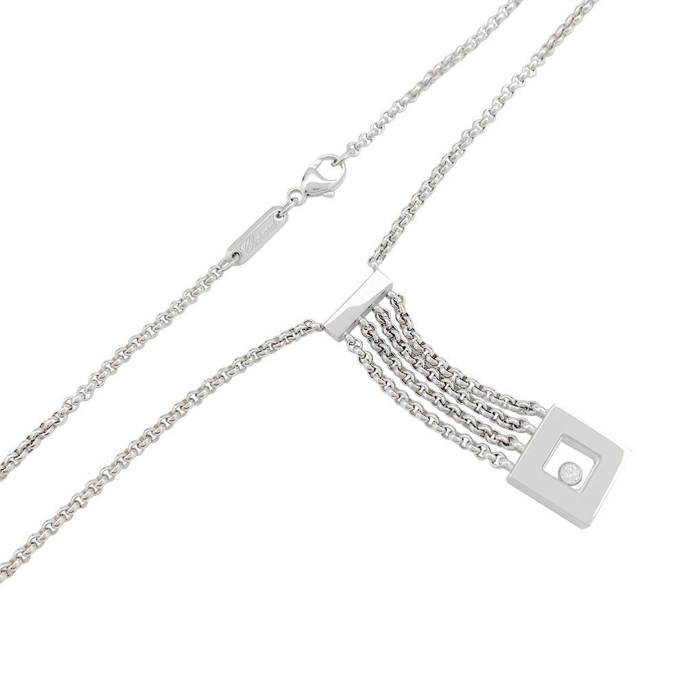 Collier CHOPARD, "Happy Diamonds", or blanc, diamants - Castafiore
