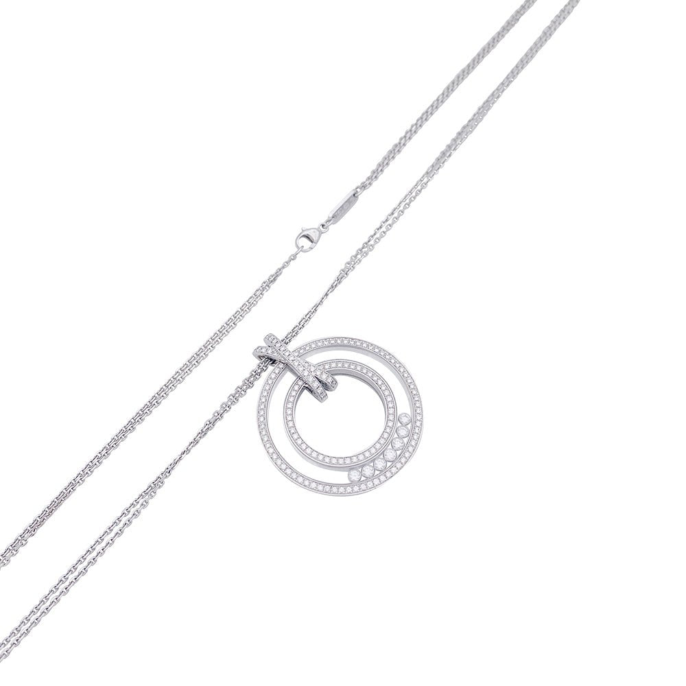 Collier Chopard, "Happy Diamonds", or blanc, diamants. - Castafiore