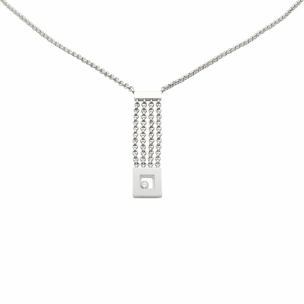 Collier CHOPARD, "Happy Diamonds", or blanc, diamants - Castafiore