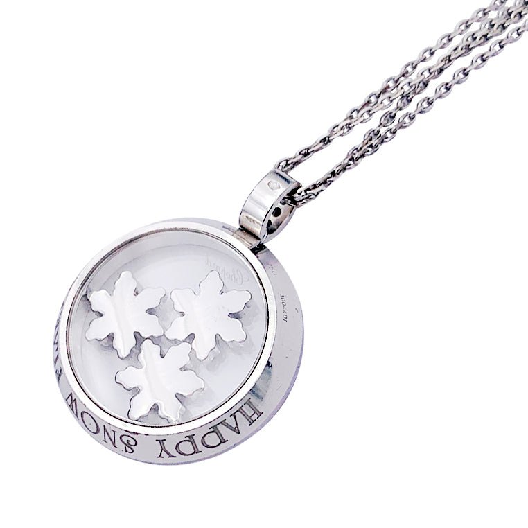 Collier Chopard, "Happy Snow Flakes", or blanc, diamants. - Castafiore