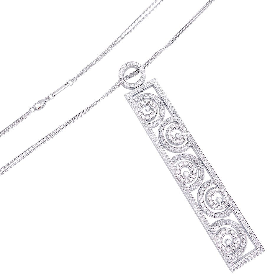 Collier CHOPARD "Happy Spirit", en or blanc et diamants. - Castafiore