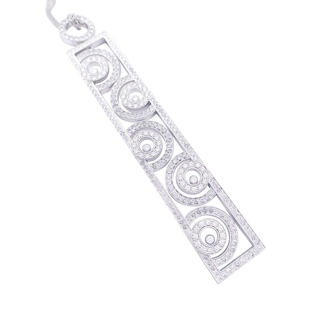 Collier CHOPARD "Happy Spirit", en or blanc et diamants. - Castafiore