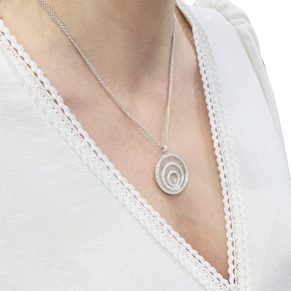 Collier Chopard, "Happy Spirit", or blanc, diamants. - Castafiore