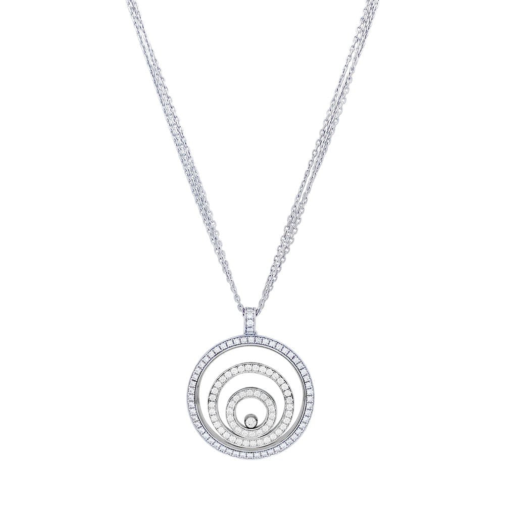 Collier Chopard, "Happy Spirit", or blanc, diamants. - Castafiore
