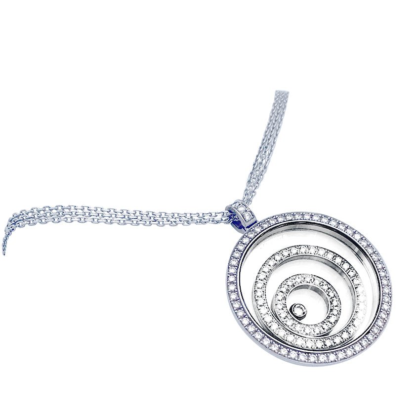 Collier Chopard, "Happy Spirit", or blanc, diamants. - Castafiore