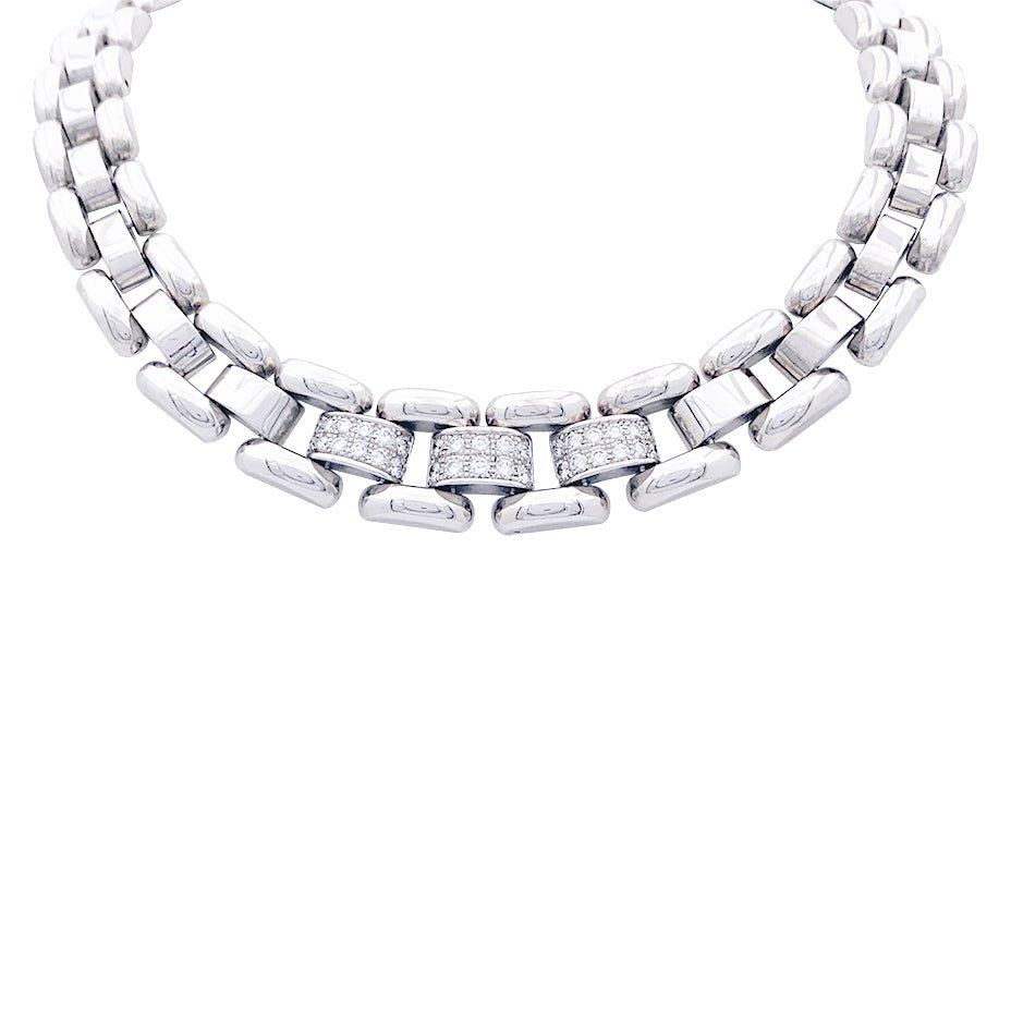 Collier CHOPARD "La Strada" en or blanc et diamants - Castafiore