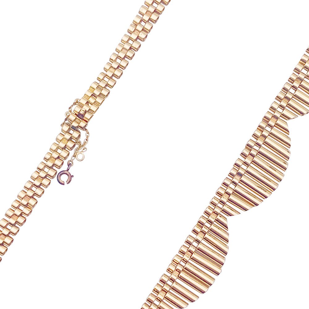 Collier Collerette en or jaune années 1950 or rose. - Castafiore