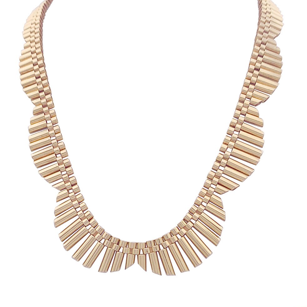 Collier Collerette en or jaune années 1950 or rose. - Castafiore