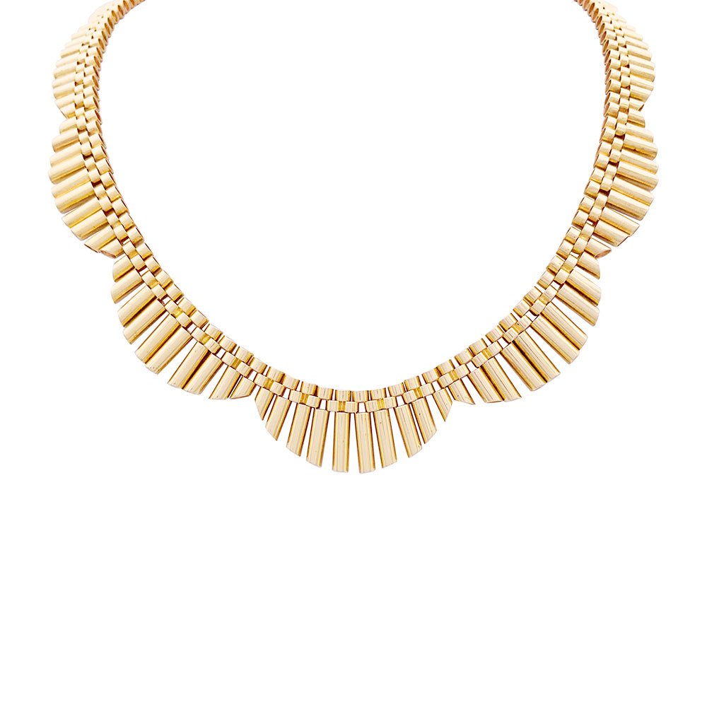 Collier Collerette en or jaune années 1950 or rose. - Castafiore