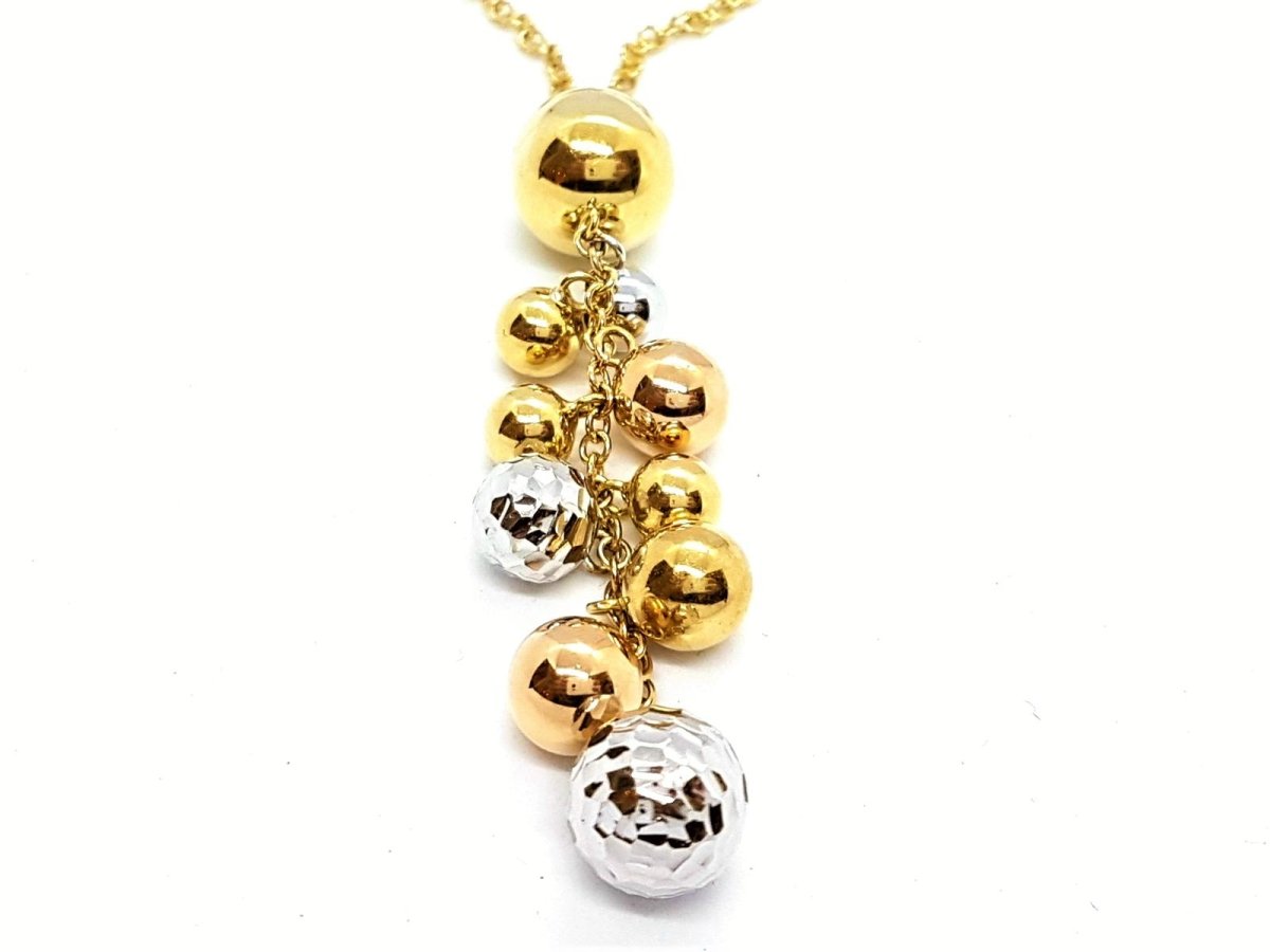 Collier Cravate boules en 3 ors - Castafiore