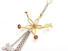 Collier Cravate fleurs et papillons en 3 ors et diamants - Castafiore