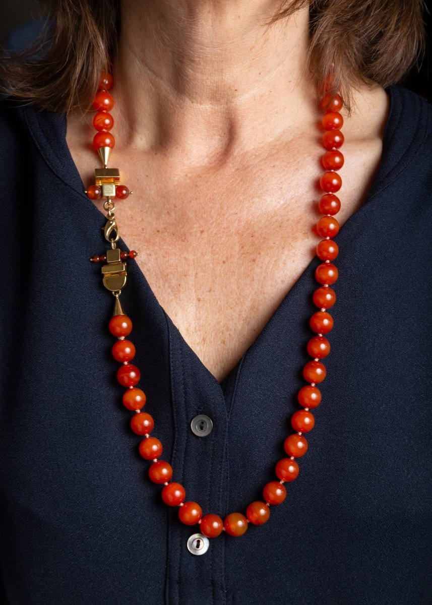 Collier de boules cornalines - Castafiore