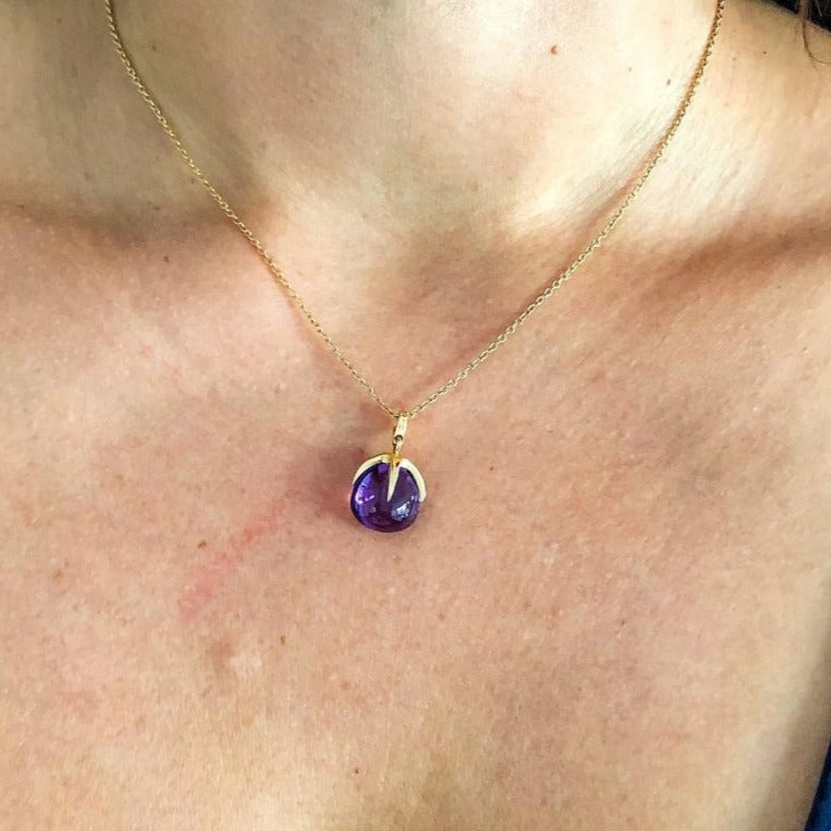 Collier de la maison Pomellato modèle Veleno en or rose et améthyste - Castafiore