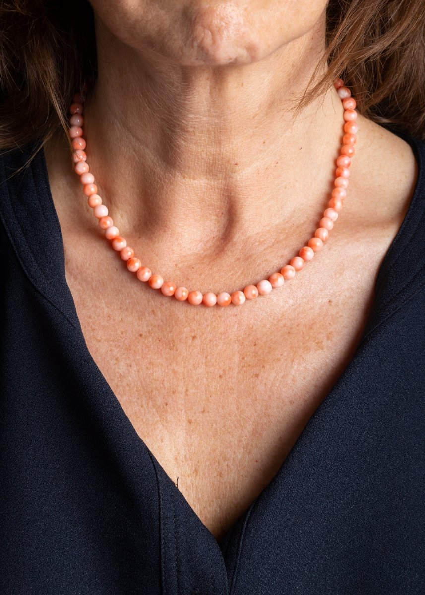 Collier de perles, corail - Castafiore