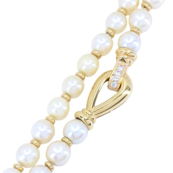 Collier De Perles En Or Jaune Et Diamants - Castafiore