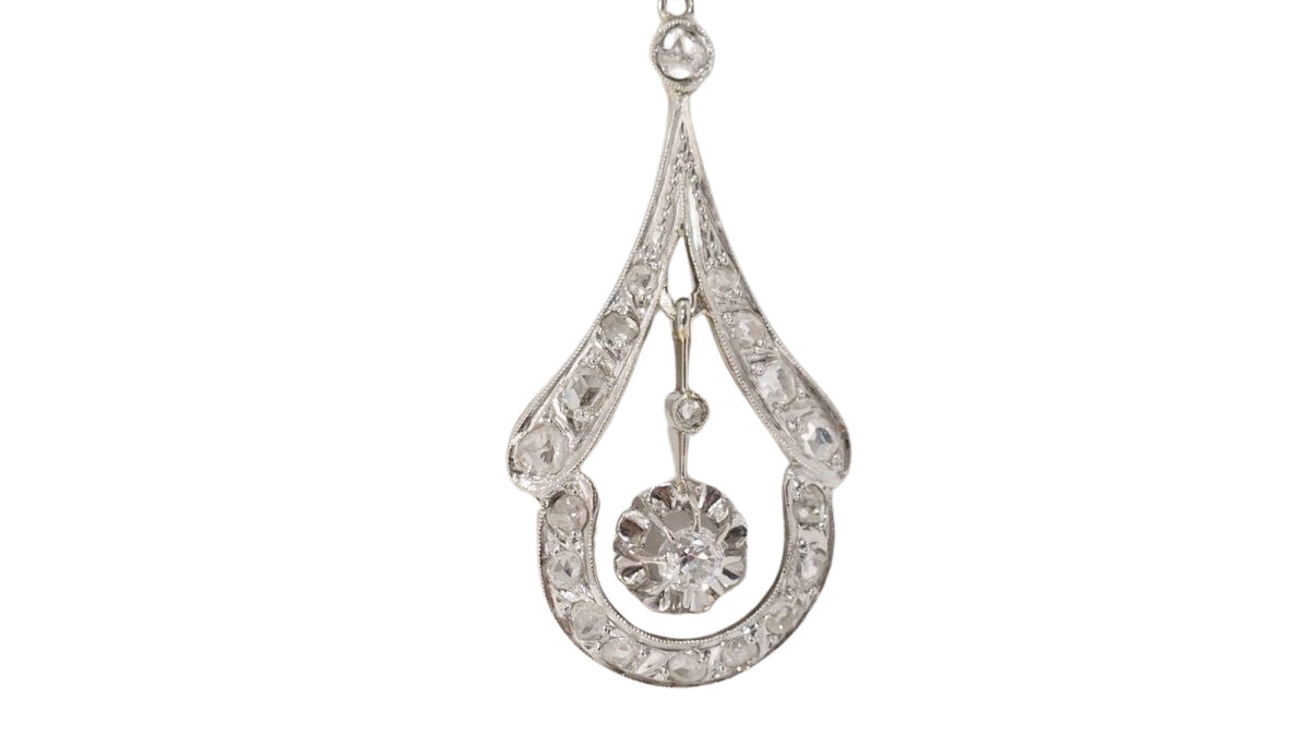 Collier des années 30 en or blanc, platine et diamants - Castafiore