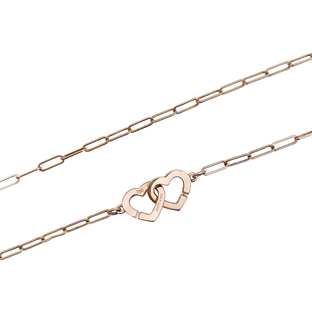 Collier Dinh Van, "Double Coeurs R9", or rose. - Castafiore