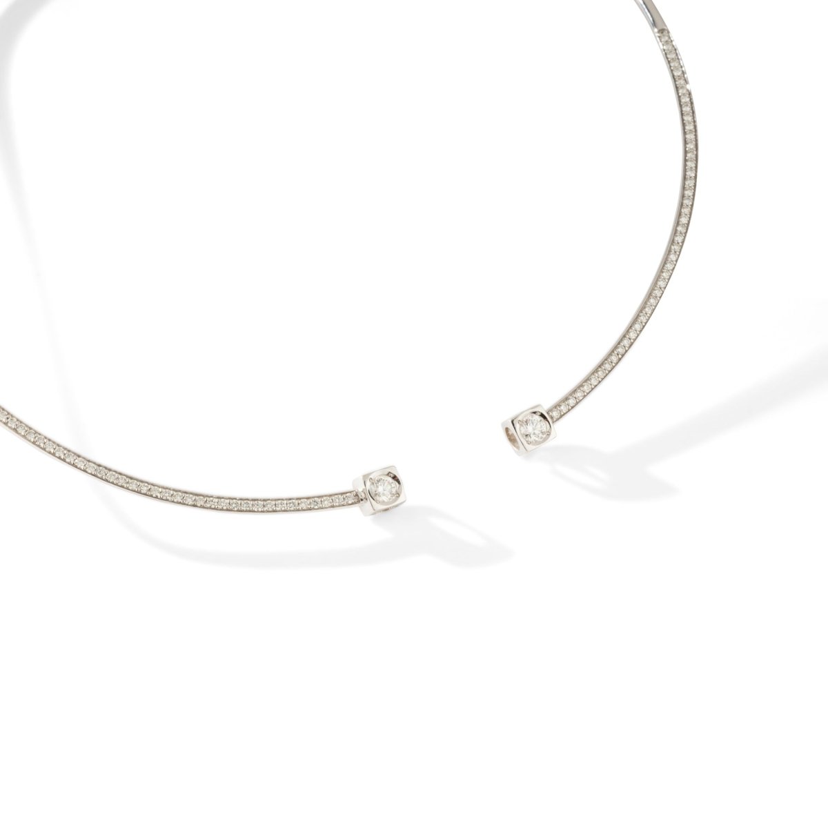 Collier DINH VAN "FLEX Le Cube" en or blanc et diamant - Castafiore