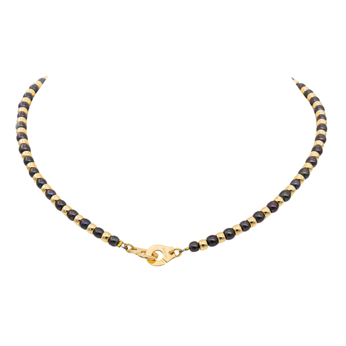 Collier DINH VAN Menottes en or jaune et perle - Castafiore