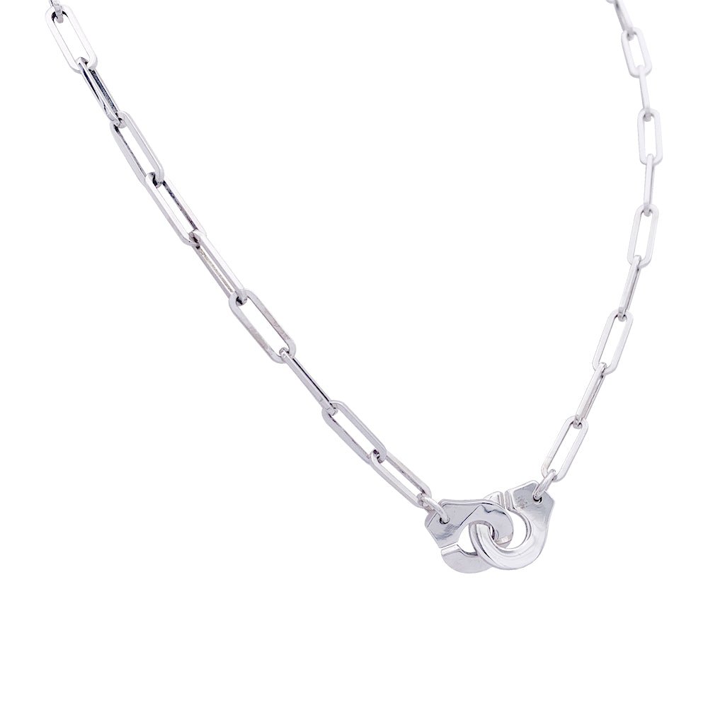 Collier Dinh Van, "Menottes R12", or blanc. - Castafiore