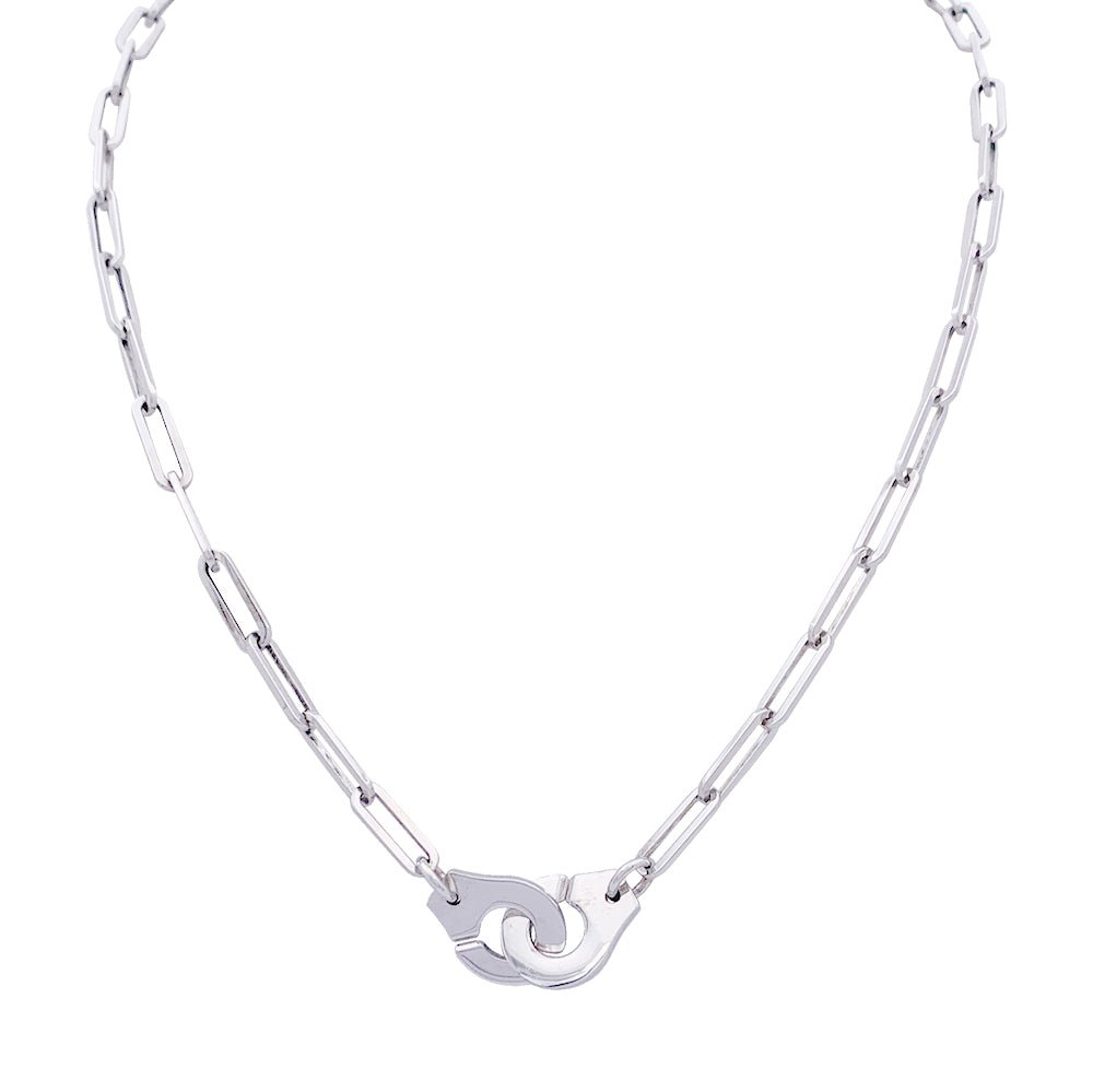 Collier Dinh Van, "Menottes R12", or blanc. - Castafiore