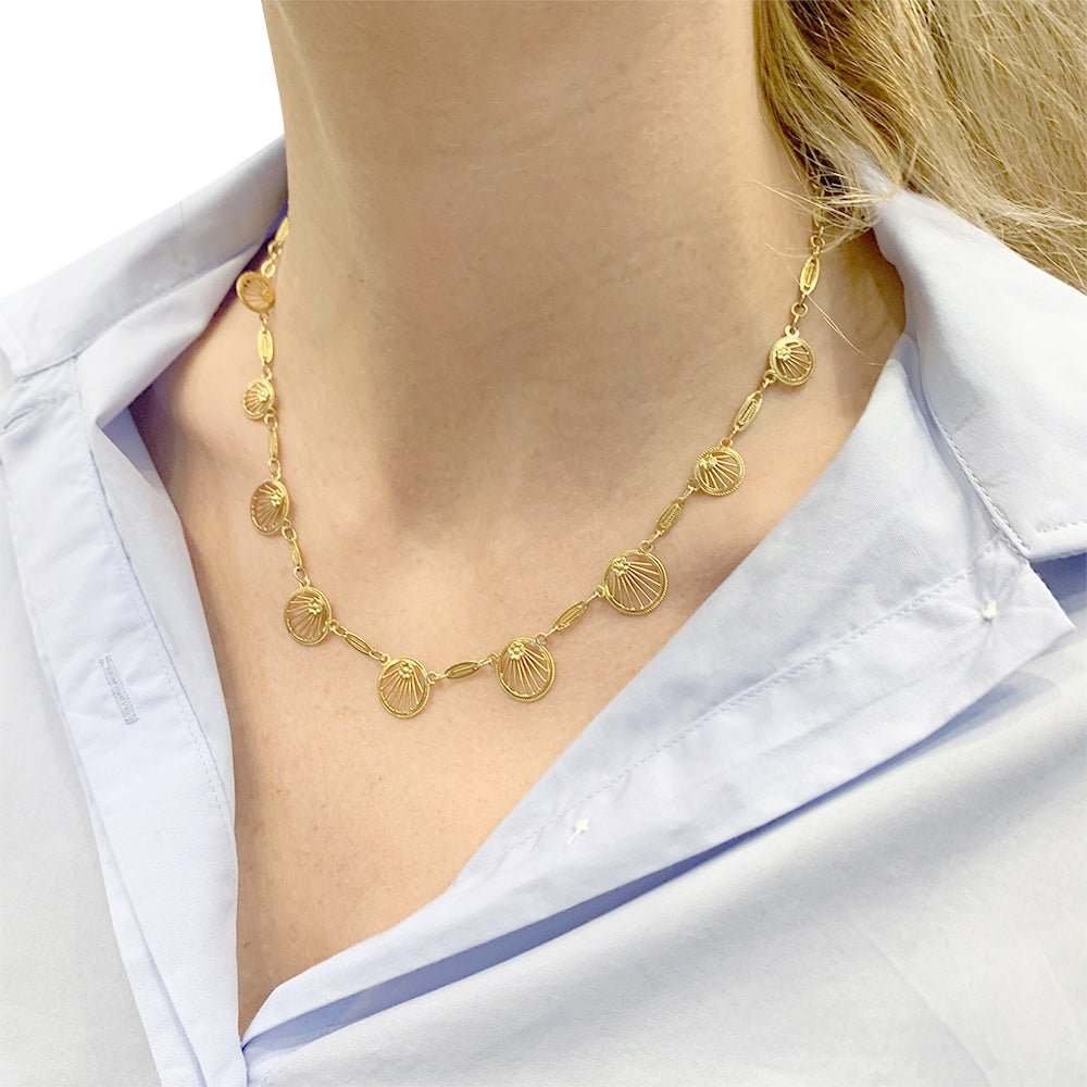 Collier draperie or jaune filigrane - Castafiore