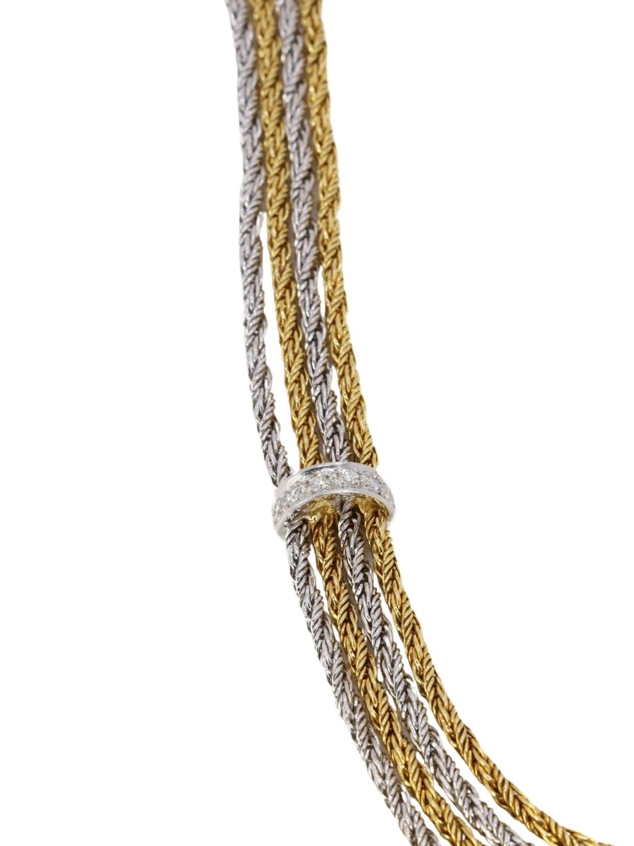 Collier Draperie quatre rangs en or jaune, or blanc et diamants - Castafiore