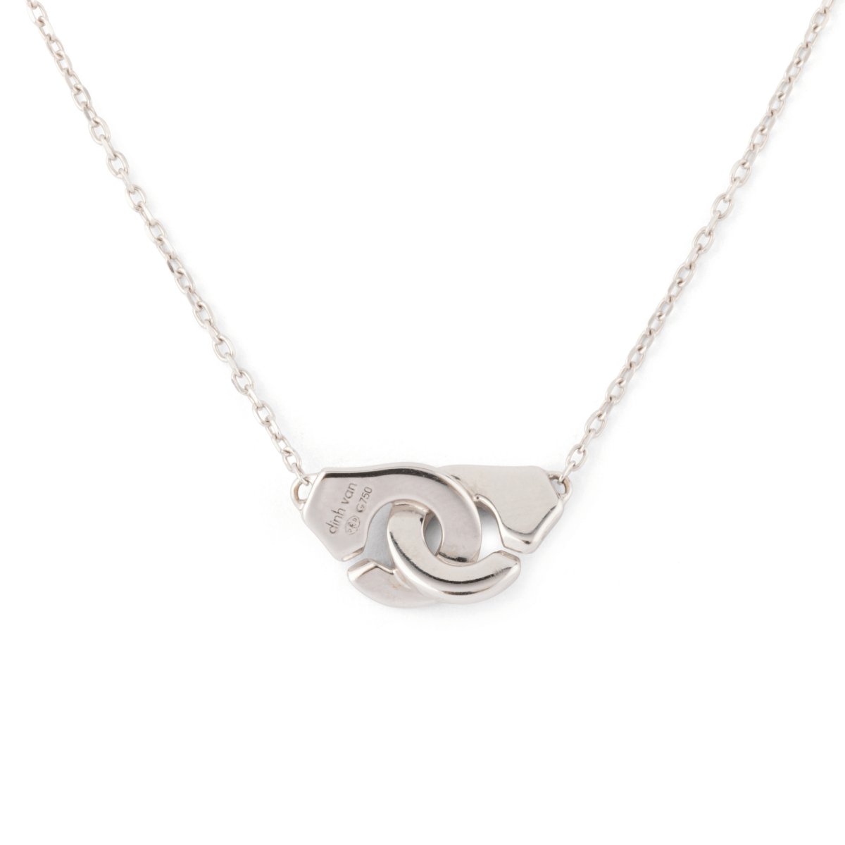 Collier en or blanc 18 carats modèle Menottes R8, DINH VAN - Castafiore