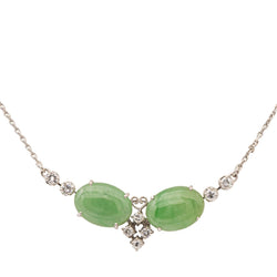 Collier en or blanc et jades - Castafiore