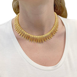 Collier en or jaune à franges de fils torsadés - Castafiore
