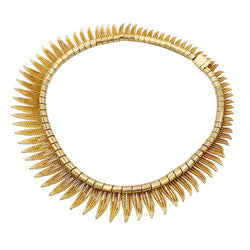 Collier en or jaune à franges de fils torsadés - Castafiore