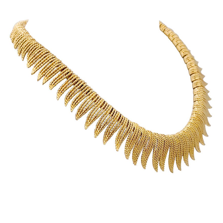 Collier en or jaune à franges de fils torsadés - Castafiore