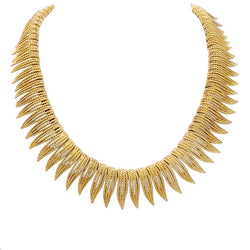 Collier en or jaune à franges de fils torsadés - Castafiore