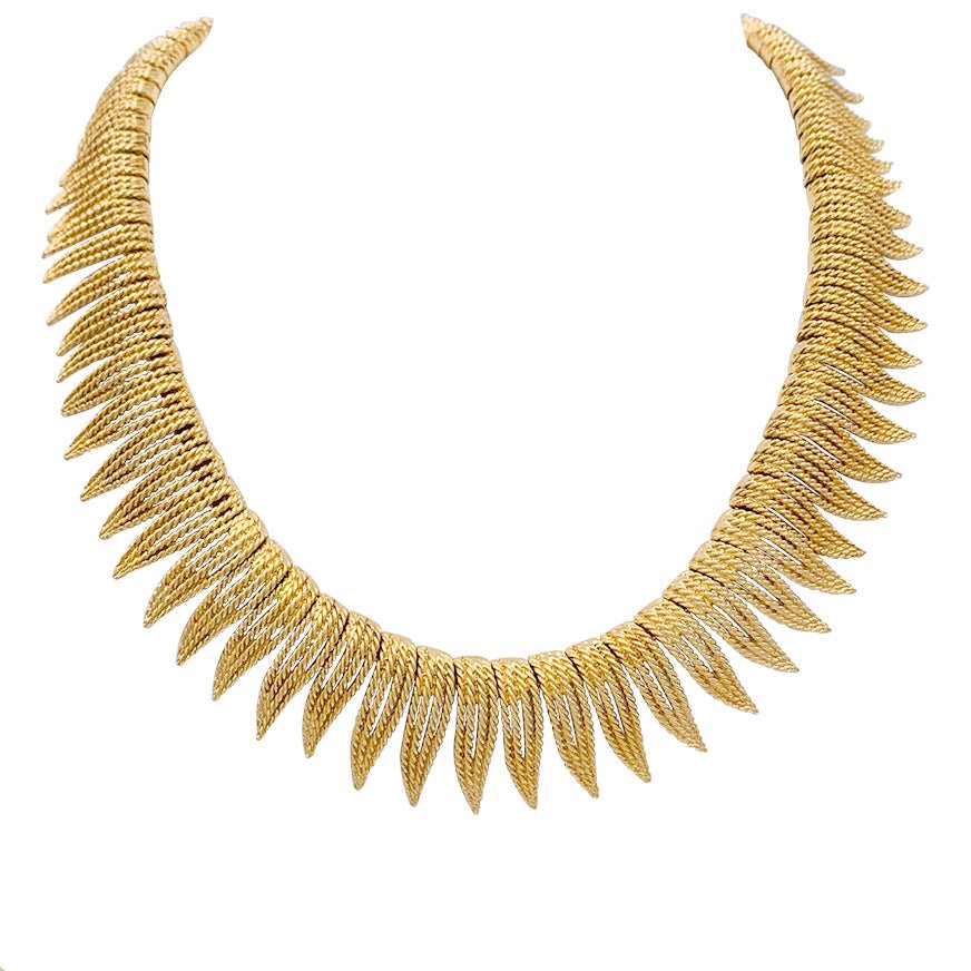 Collier en or jaune à franges de fils torsadés - Castafiore