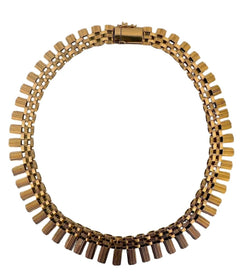 Collier en or jaune avec maillons de forme géométrique en chute - Castafiore