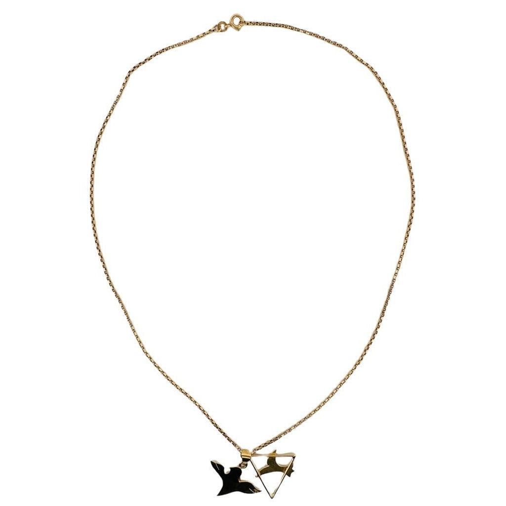 Collier en or jaune avec pendentif oiseaux - Castafiore