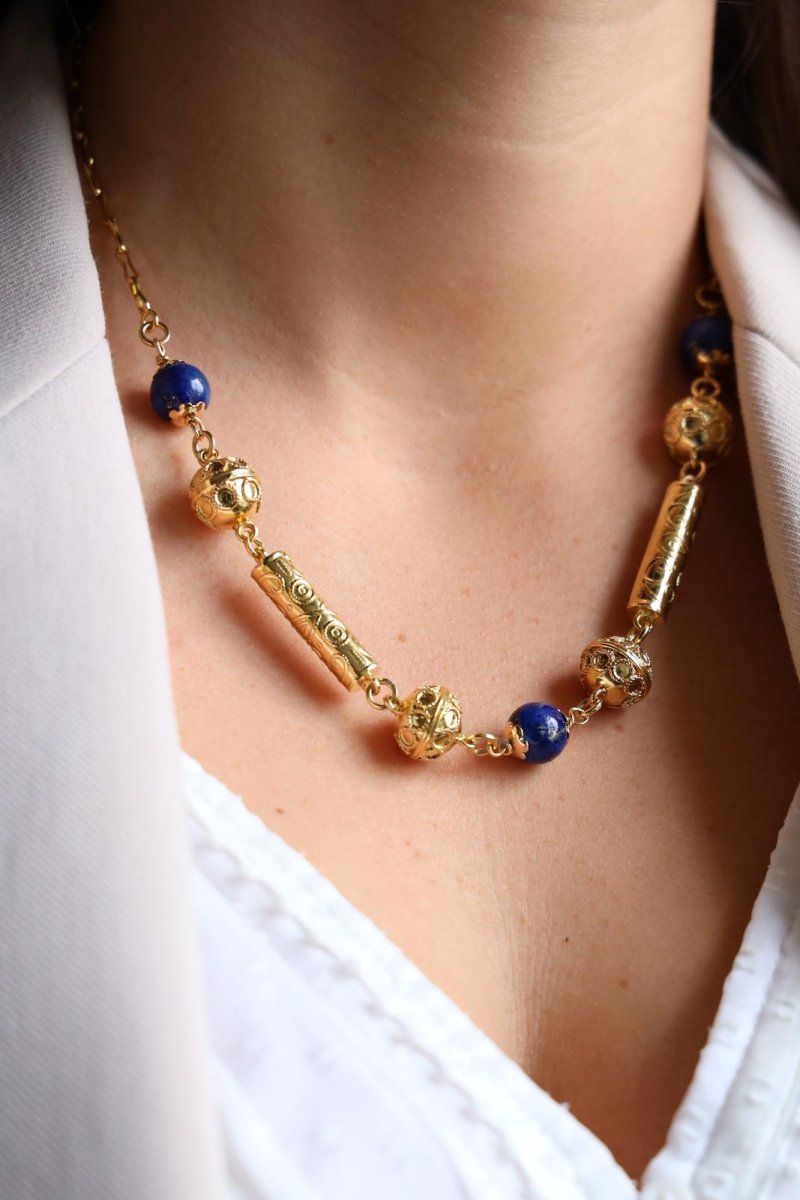 Collier en or jaune et lapis lazuli - Castafiore
